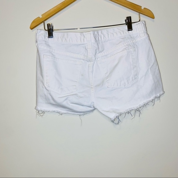 J Brand White Rigid Denim Eyelet Frayed Hem Shorts Size 27 - Picture 5 of 7